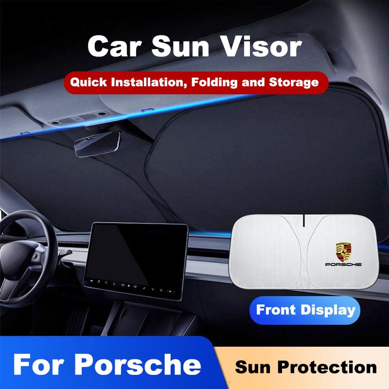Skládací kryt sluneční clony na čelní sklo auta Chránič slunečního okna Pro Porsche Panamera Cayenne Taycan 911 718 Macan Carrera Příslušenství