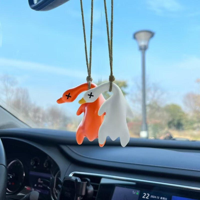 Duck keychain, goose, white bean keychain, goods bag, decoration