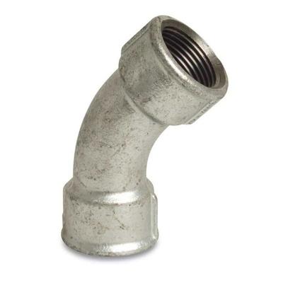 45° Threaded Elbow - KLASEBO - Malleable Cast Iron 3/4" - Galvanized Coating - Female - 3/4" Thread (20x27)