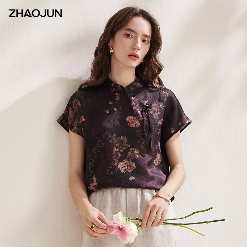 New Chinese Style Silk Short-Sleeve Top 2XL