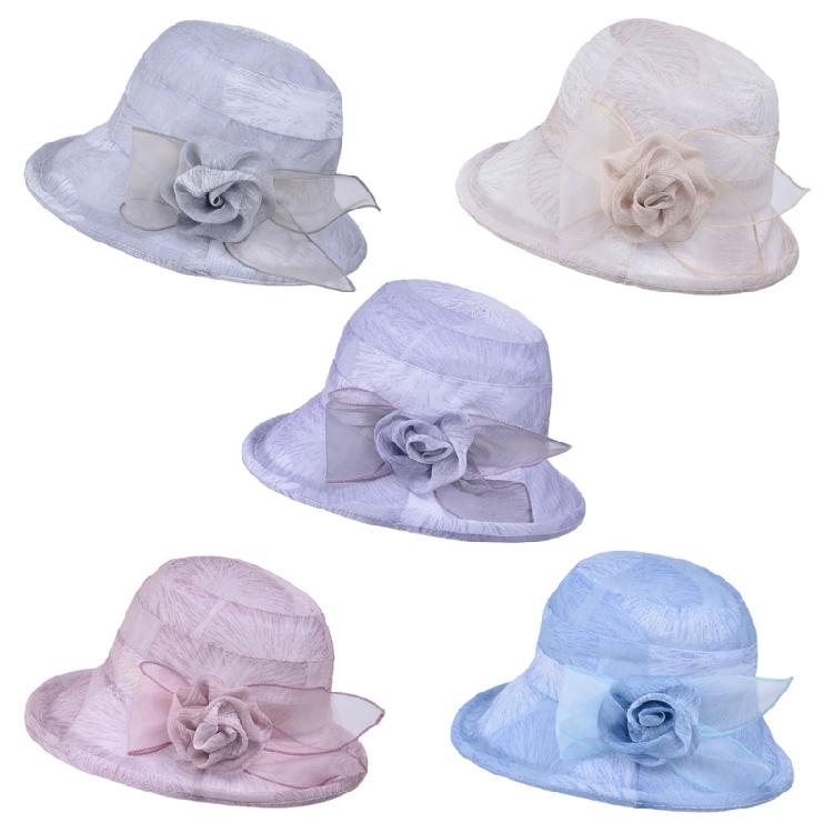 Women's Breathable Sun Hat with Delicate Flower Decoration Foldable and Convenient for Everyday Wear and Travel