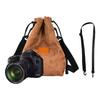 Soft Camera Case Drawstring Bag Camera Bag with Adjustable Shoulder Strap Camera Storage Bag Soft Lens Case Portable