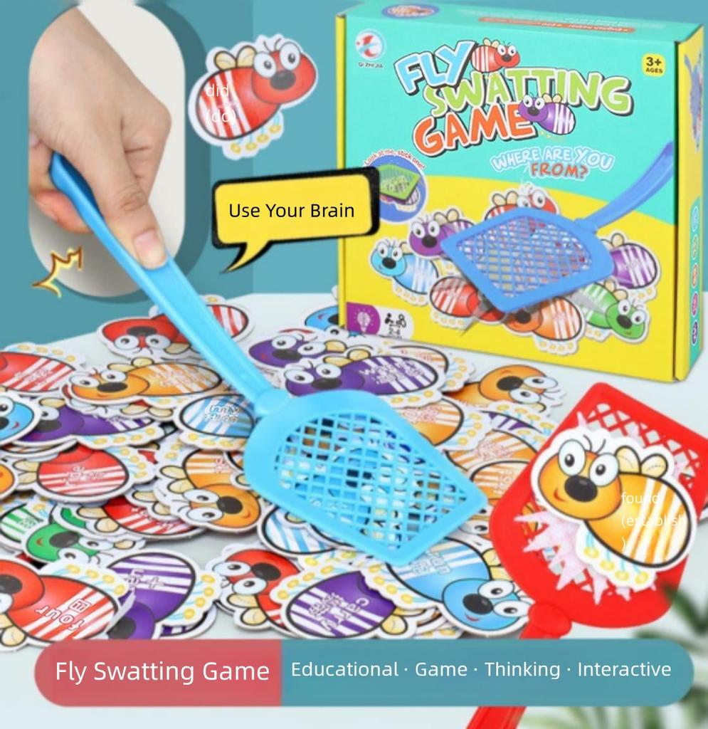 Fly Swatter Game for Kids Educational Word Recognition Multiplication Practice Interactive Board Game Party Quick Reaction Toy