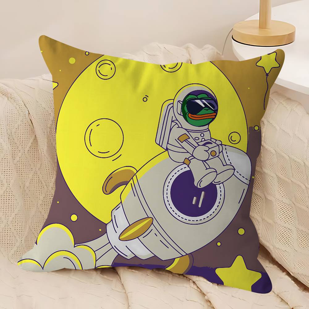 Cartoon R-Rocket AstronautS Pillow Case Removable Washable Cushion Cover – All-Season Soft Linen