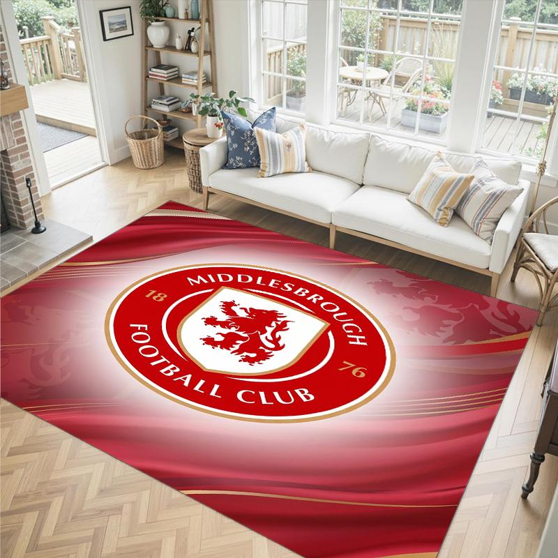 Middlesbrough Design Crystal Velvet Carpet Cozy Non?Slip Printed Rug For Bedroom Living Room Entrance