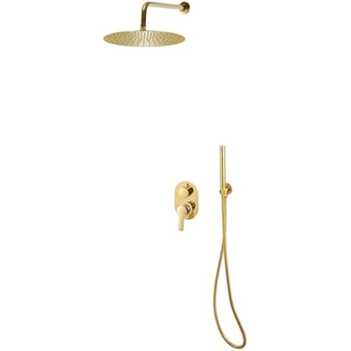 Panneau de douche - VIDAXL - Système de douche - Acier inoxydable 201 - Design doré - Douchette à main