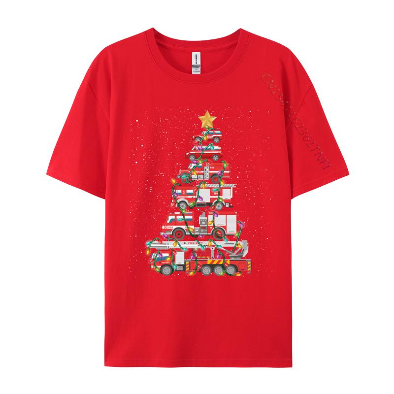 Zábavné Hasičský Strom Hasičské Auto Vánoce Veselé Vánoce Trička Mládež Rife Klasická Trička Bavlněná Trička