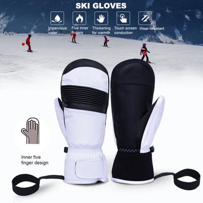 Waterproof Ski Gloves for Men Women Winter Touchscreen Ski Mittens with Adjustable Wrist Strap for Cold Weather Skiing Hiking Biking