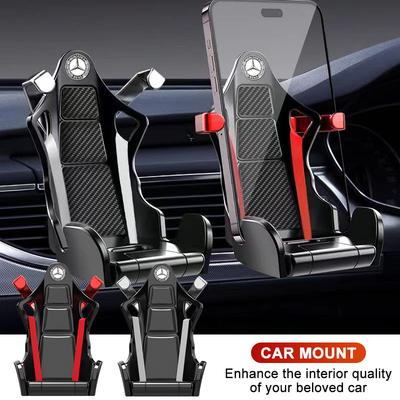Racing Seat Shape Car Phone Holder GPS Air Vent Mount Holder Stand Bracket For Mercedes Benz W204 W212 W176 GLC CLA GLA E C G M R S Class AMG