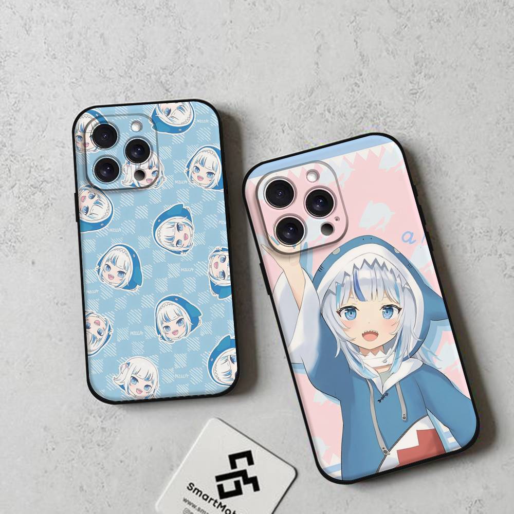 W-HololiveS Gawr Gura Phone Case For IPhone 17 16 15 14 13 12 11 PRO MAX PLUS Mini TPU Soft To Skin-friendly Case