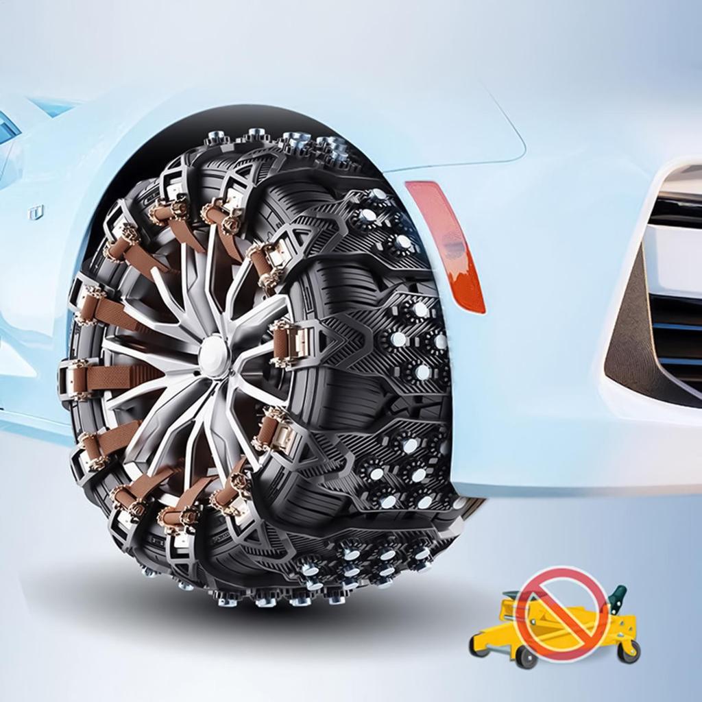 Snow Chains 8 Piece Tyre Traction Adjustable Tire Chains For Cars For Suv Truck Pickup Van Sedans 6.5-9.65in Winter Driving