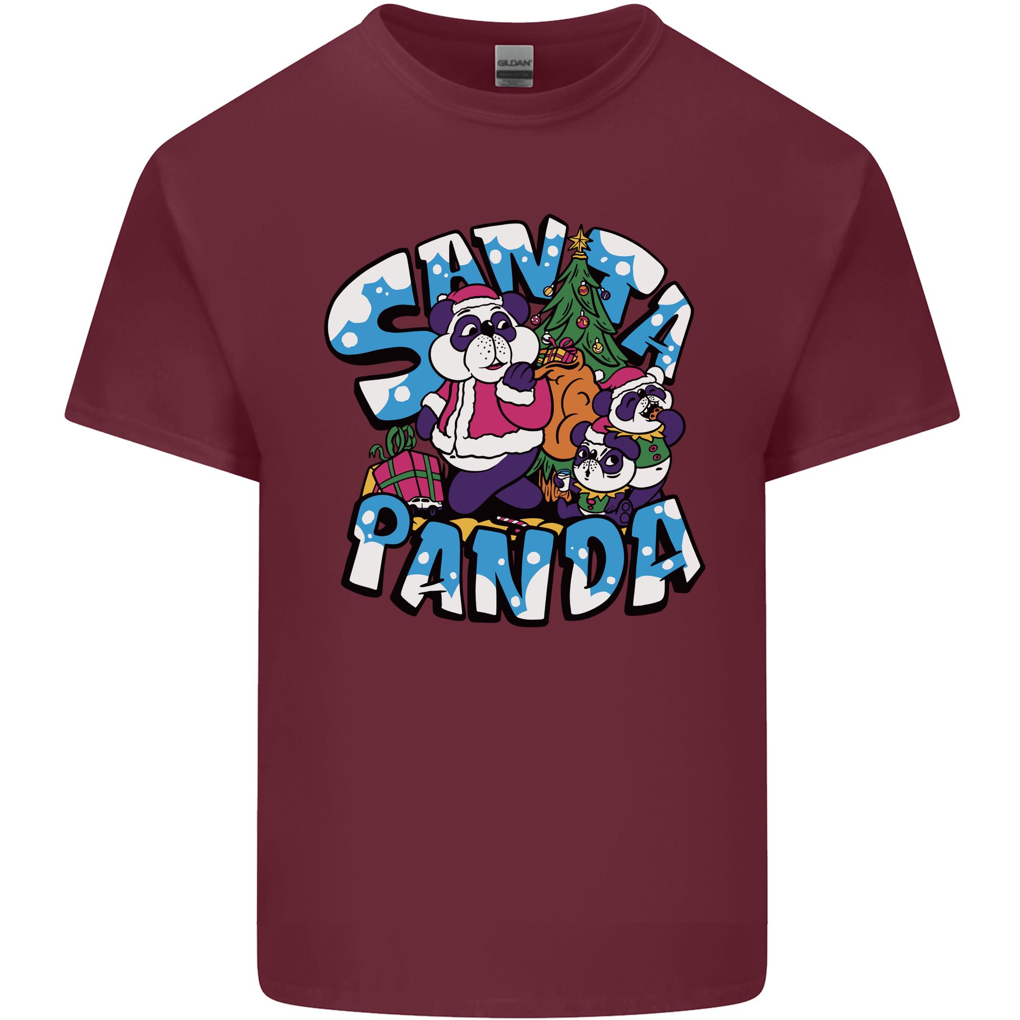 Funny Christmas Santa Panda Unisexs Light Cotton TShirt S