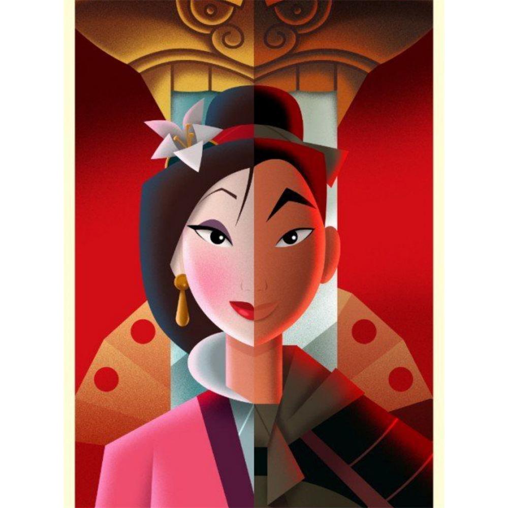 

Disney Diamond Painting Mulan Stylized Art Illustration Cute Cartoon Cross stitch Complete Set Creative Sewing Mosaic 5D DIY Home Decoration Round 20x30cm