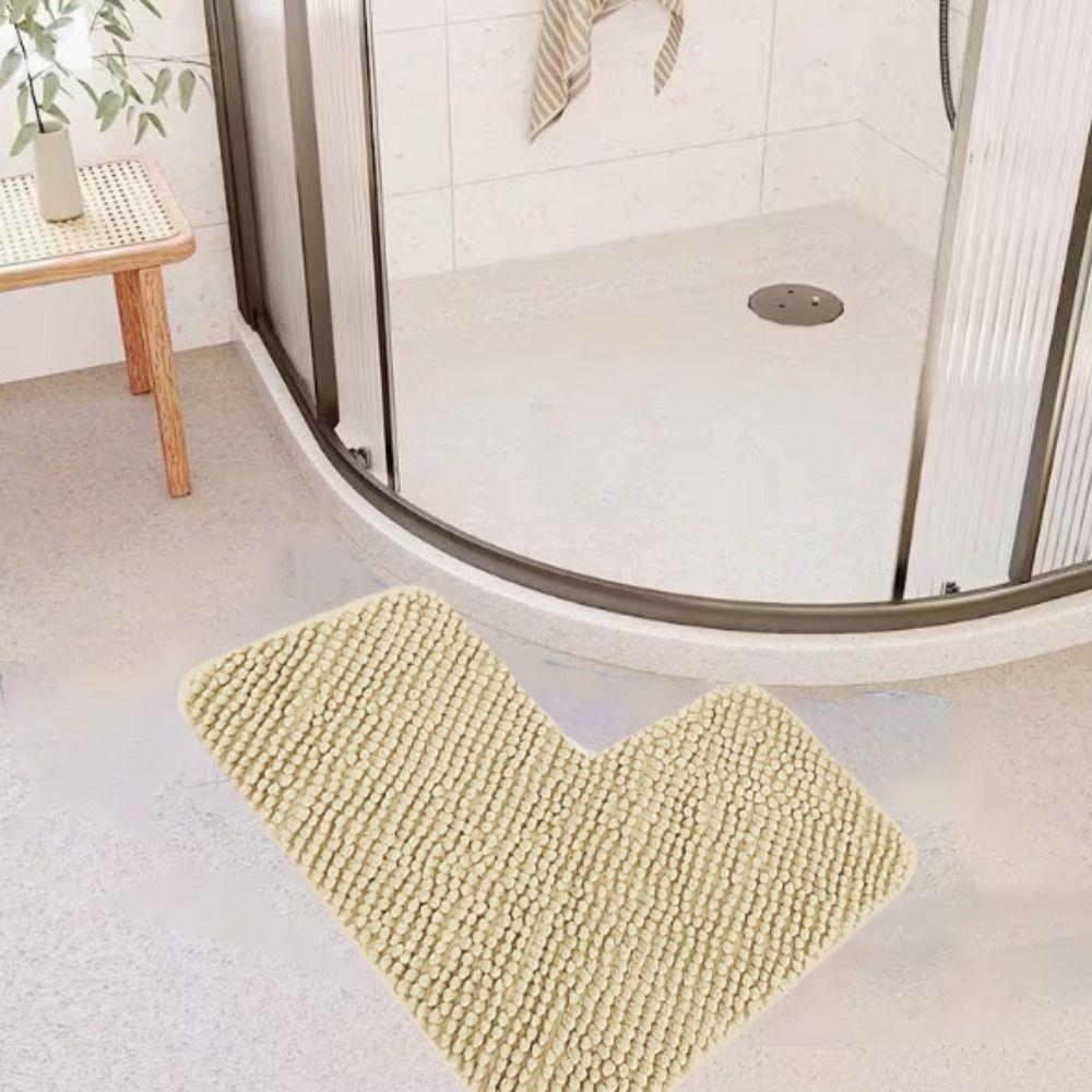 Non-slip Corner Shower Mat Absorbent Carpet Creative Floor Mat  Bedroom