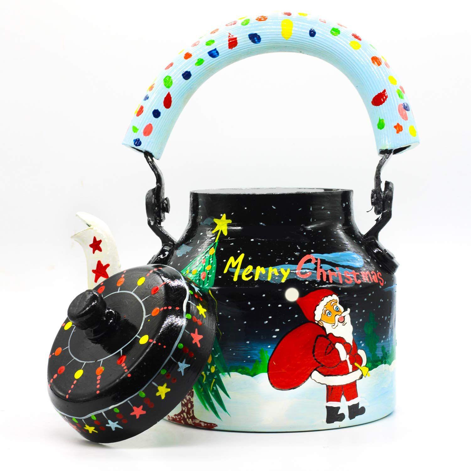 

Дизайнерский алюминиевый чайник с ручной росписью для чая/кофе, домашнего декора и подарков. Вместимость 1 8 x 5 x 8 in