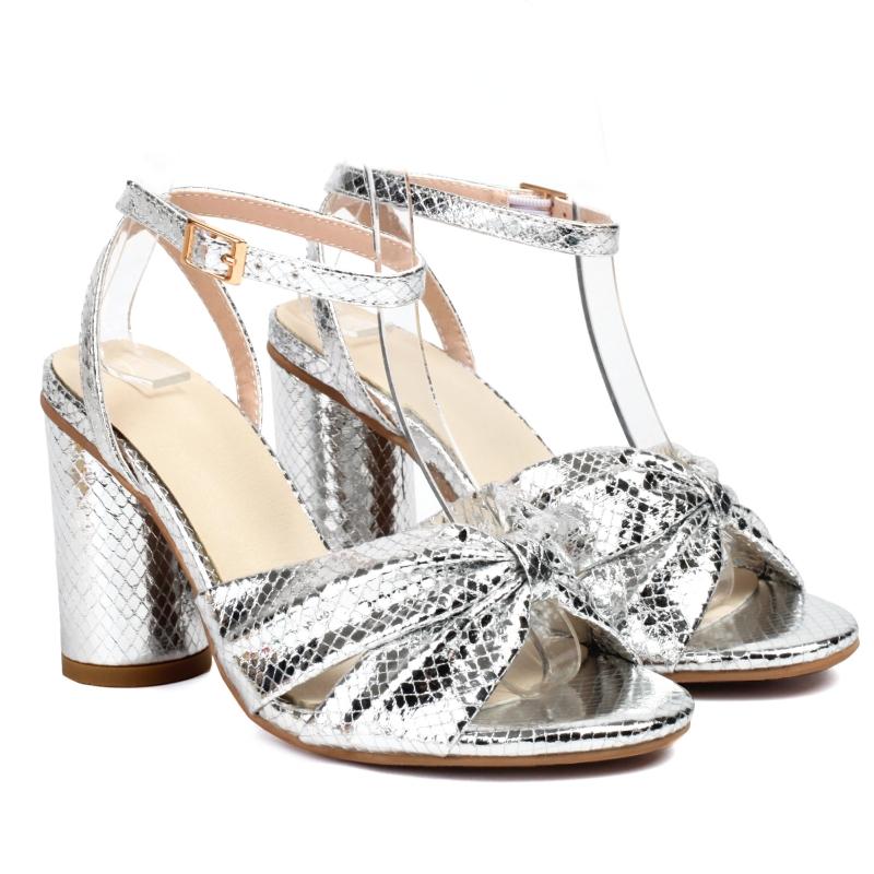 Luxury Women's Sandals Summer Shoes 2025 Ankle Strap Gold Silver High Heels Flip Flops Female Party Dance Shoes Large Size 50