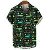 Demonic Horror 3D Printed Hawaiian Shirt Men's Loose Breathable Summer Short Sleeve