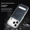 For iPhone 17 Pro Max Case with Hidden Kickstand Leather + PC + TPU Matte Electroplated Phone Cover