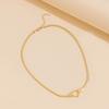 1 PC Zinc Alloy Heart Cuban Chain Necklace For Women, Vintage Statement Choker Jewelry