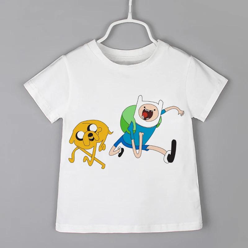 Cartoon Print Kids T-shirt Kids Anime Time Treasure Adventure Summer Funny Tees Boys/Girls Tops Baby Casual Children Clothing