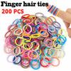 200PCS Baby Toddler Hair Ties Multicolors Elastic Hair Ties 2cm In Diameter No Crease Finger Hair Elastics Small Ponytail Holder
