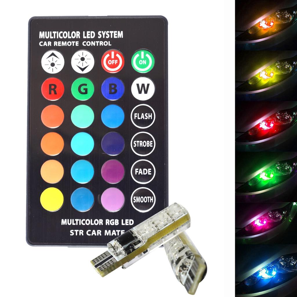 Spring Position Lamp Multicolor Strobe Lamp RGB T10 LED Bulb Car Illumination Dashboard Lights