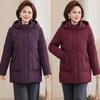 Brand Fashionable Women's Mid-Length Down Jacket for Moms - Plus Size, Warm, Stylish Winter Coat for Middle-Aged and Elderly Ladies