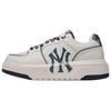 New York Yankees Synthetic Leather Abrasion Resistant Mid Top Skateboard Shoes Unisex White Navy Blue Sneakers 3ASXM046N-50NYS