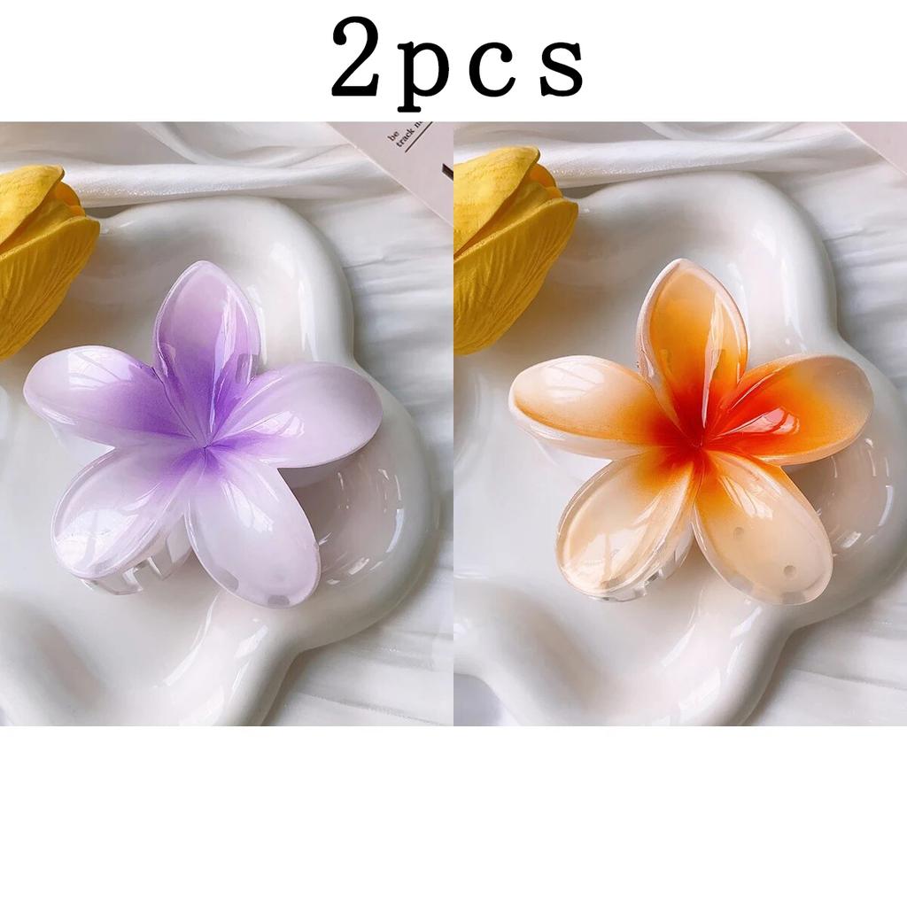 2pcs New Egg Flower Hair Clip For Vacation, Hawaiian Beach Clip, Bohemian Hair Clip For Girls