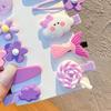 14pcs Set Hairpin Cute Colorful Princess Flower Fruit Cartoon Pattern Children Hair Clip For Girls Purple