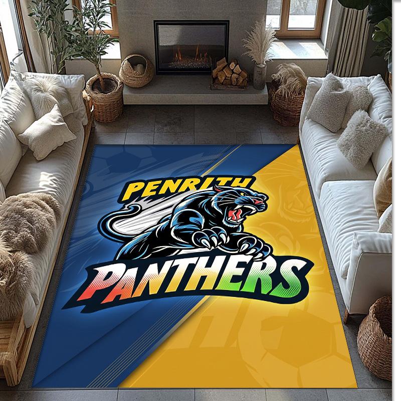 Penrith Panthers Kristall-Samt-Teppich Weich Anti?Rutschfeste Fußmatte Bequemer Wohnzimmer Schlafzimmer Dekor Teppich