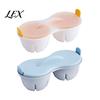 Nutritious Breakfast Maker Dual Cavity Microwave Egg Poacher with Lid, Heat Resistant Plastic Steam Mold Double Hole Steamer, Compact Cooker