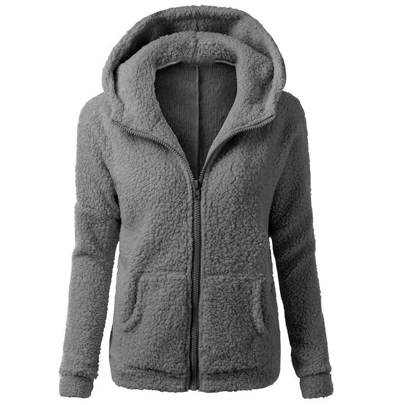 Autumn Winter Warm Jacket Women Hoodie Hooded 2024 Casual Female Hoodies Sweatershirt Zipper Coat Solid Soft Fleece Women Coat