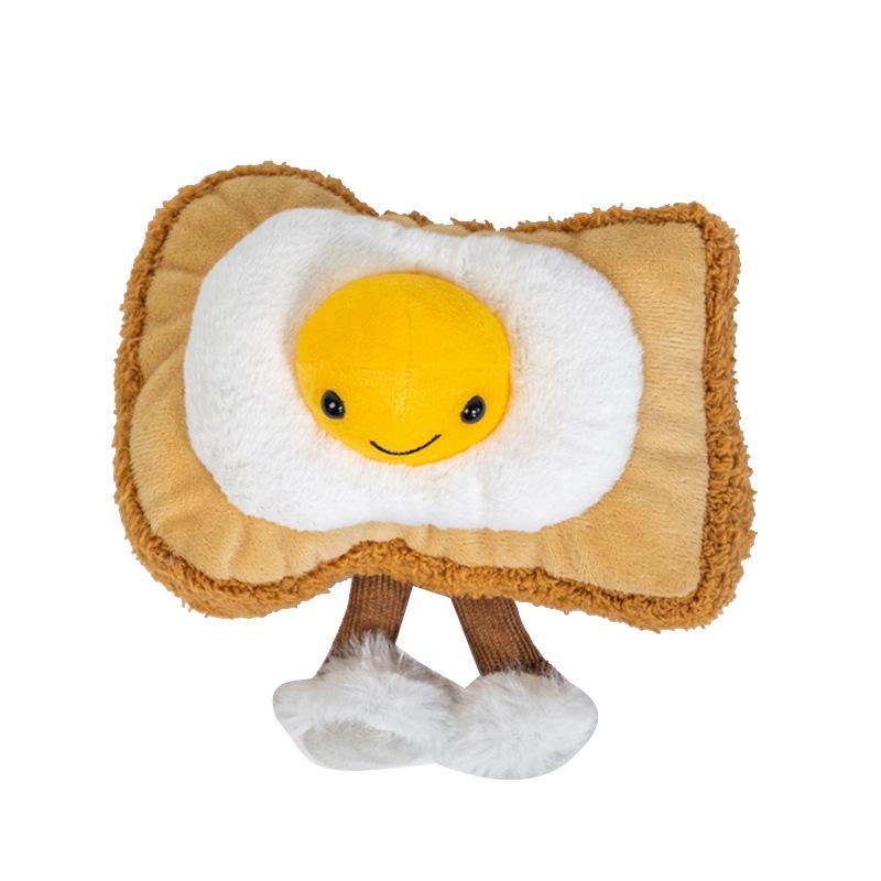 Jelly Toast Egg Plush Toy: Soft Boiled Egg and Toast Bread Slice Doll for Children