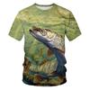 Beautiful Carp Fishing 3D All Over Print Men's T-shirt Summer Harajuku Casual Fashion Short Sleeve Top Sports Outdoor Fishing Enthusiast Clothing
