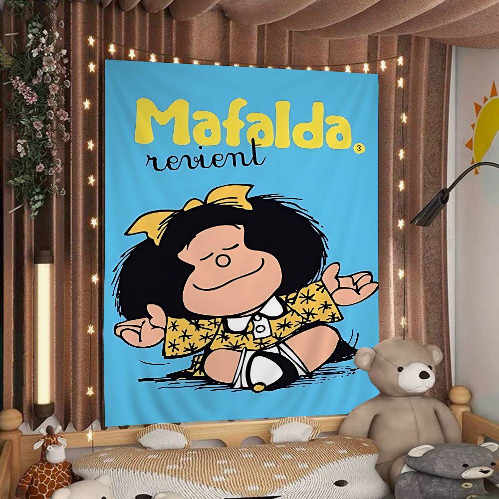 Cartoon MMafalda DIY Wall Tapestry For Living Room Home Dorm Decor Wall Art Decor