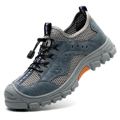 Men's Steel Toe Summer Work Shoes: Breathable, Anti-Smash, Mesh, Comfortable, Protective Footwear for Construction.