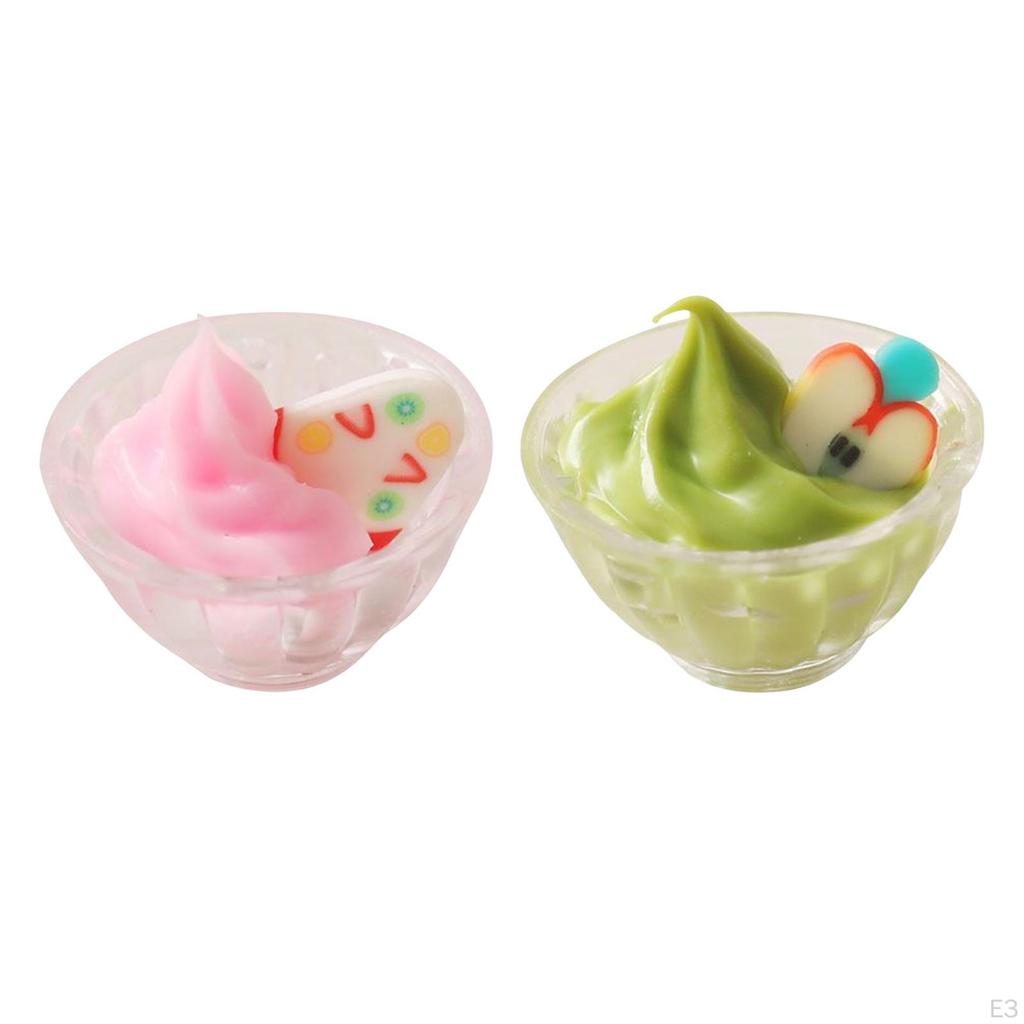1/12 Miniature Ice Cream Cup Dining Room Simulation Life Scene Kitchen Doll Food Drinks Dollhouse