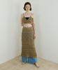 LUCIR ZU Weave Crochet Two-Piece (Top & Skirt) (Brown)