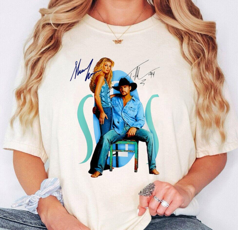 Tim Mcgraw Shania Twain Signature T-Shirt, Tim Mcgraw Tour 2024 Unisex Shirt Unisex T-Shirt XXXL