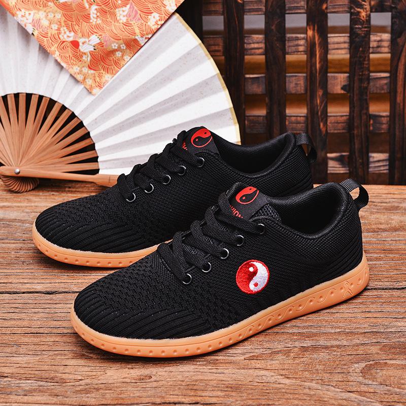 White Cloth Shoes Tai Chi Shoes Women's and Men's Breathable Mesh Beef Tendon Sole Tai Chi Sports Cloth Shoes Martial Arts Training Shoes
