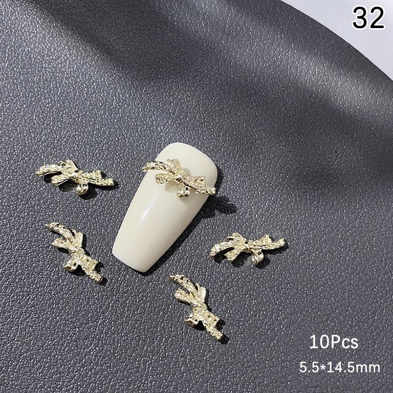 10Pcs Luxury Kawaii Bow Nail Art Charms 3D Alloy Bow Tie Jewelry Nail  Decoration Diy Accessories