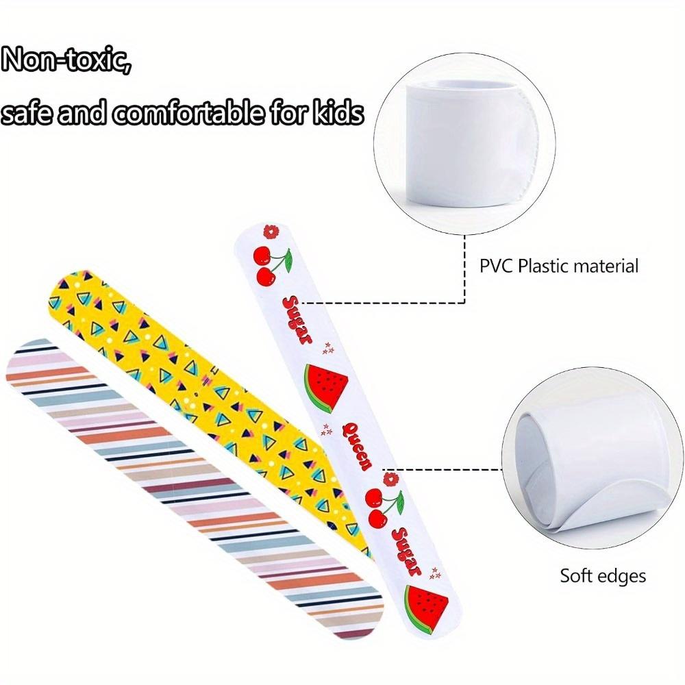 100pcs White Slap Bracelets Bulk, 8.7 X 1.2 Inch DIY Slap Bands for School Craft Projects, Birthday, DIY Painting