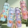 1PC It's Okay To Not Be Okay Quote Print 750ml Color Plastic Sports Water Bottle Leakproof Flip Straw Lid Suitable for Sports Office Home Use
