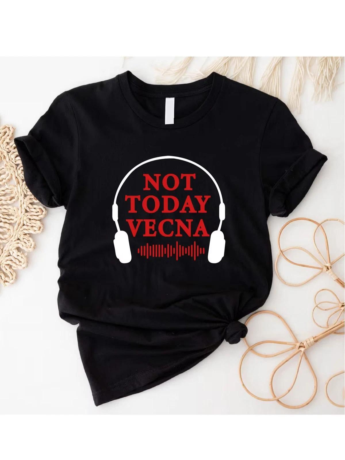 Not Today Vecna Headphones Graphic Tee - Stylish Black Rolled-Up Sleeve T-Shirt XXXL