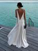 Elegant French Satin Backless Swing Neck Dress for Early Summer 2026
