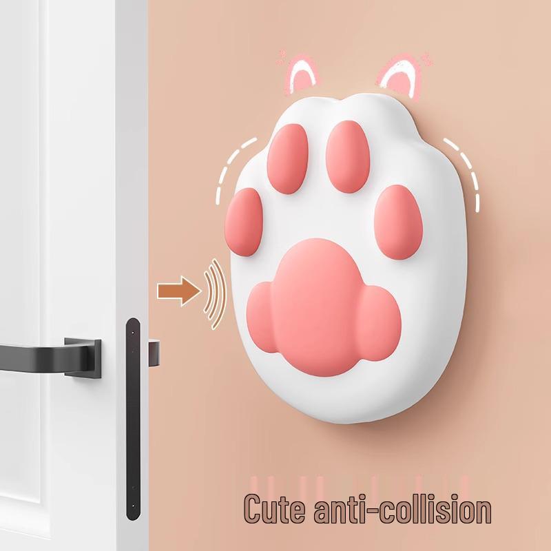 Cute Cat Paw Silicone Door Stopper and Wall Protector Sticker