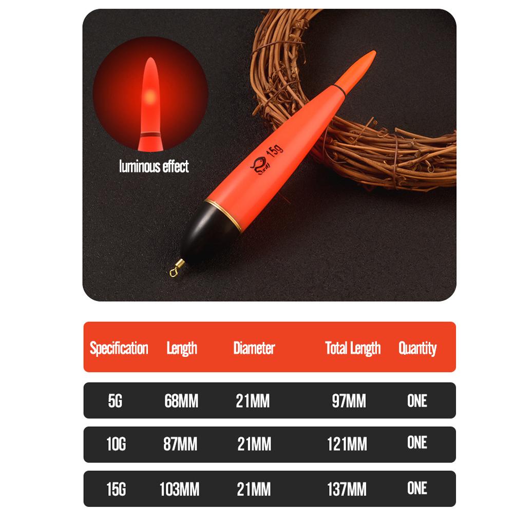 5g/10g/15g Floating Night Light Drift Pressure Resistance Portable Night Glow Fishing Float Lightweight Tackle Accessories