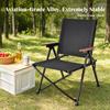 Fold-Flat Camp Chair Carbon Steel Frame Folding Camping for Sketching