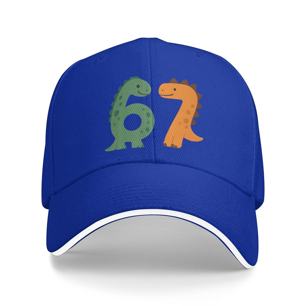 Carino 67 Meme Dinosauro Sei Sette Numero 6 7 Paleontologia Casual Cappellino da Baseball Escursionismo Cappellino Trucker Primavera Uomo Cappellini da Baseball alla Moda